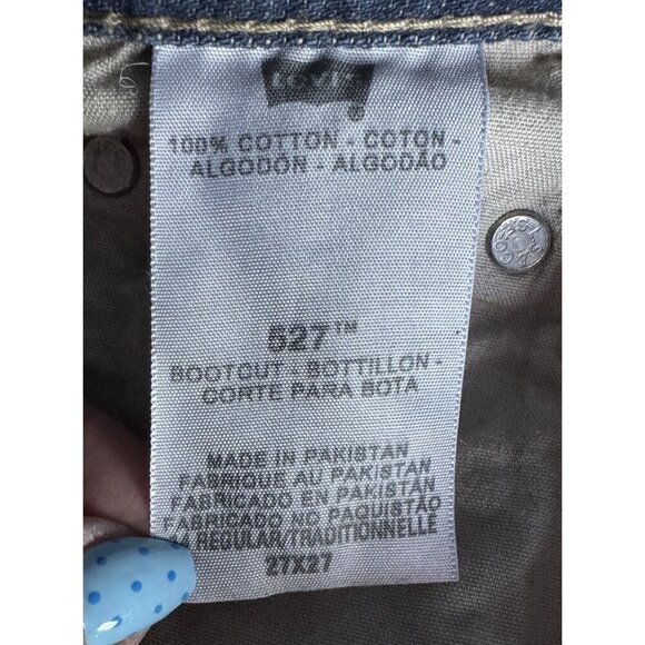 Levi's 527 Women's Sz 14 R 27 x 27 Bootcut Dark Wash Red Tab Denim Jeans - Picture 5 of 10